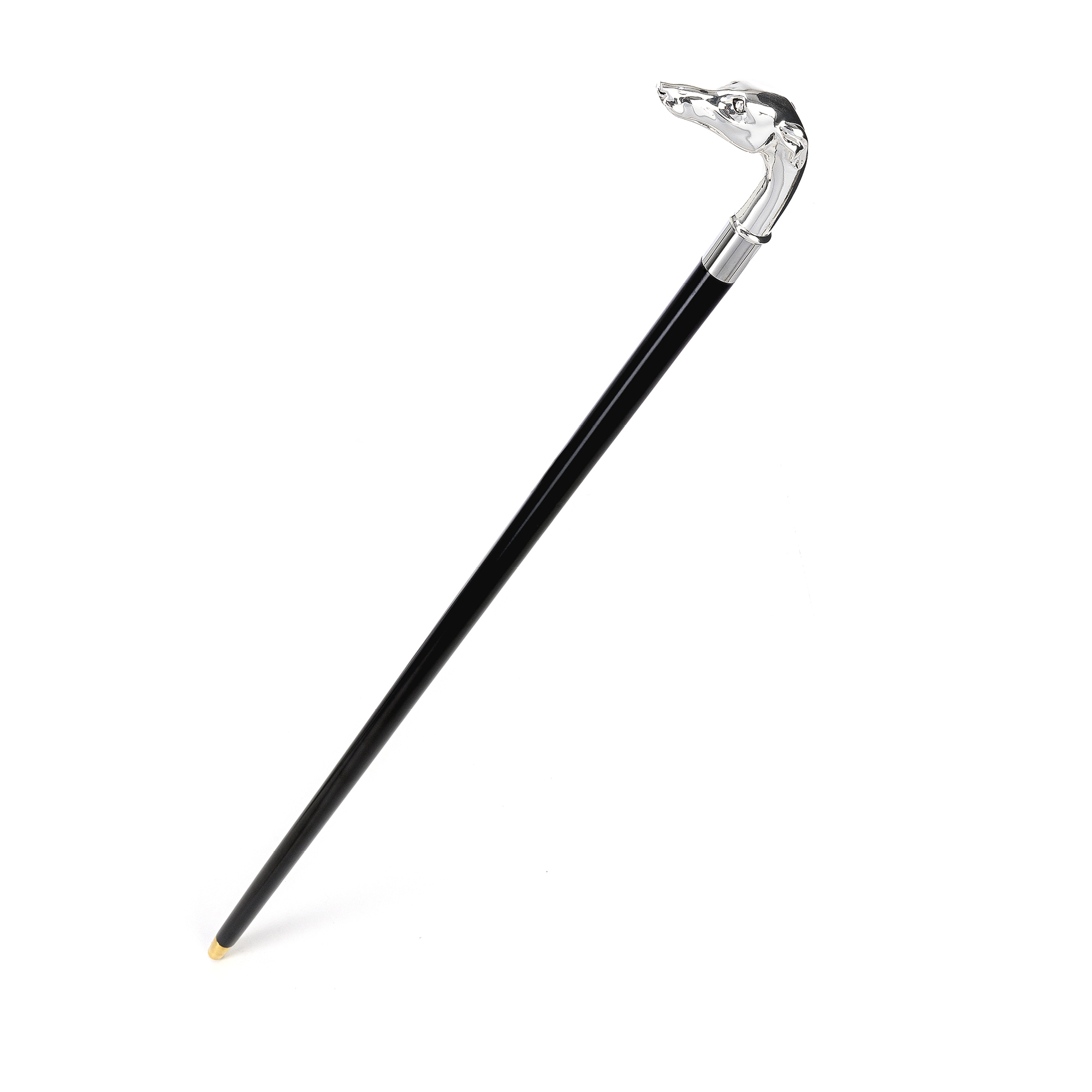 8058056231437 -002 WS-8058056231437-BAS Walking Sticks Bastone da passeggio elegante impugnatura Levriero Argento Tradizionale bastone da passeggio elegante con cane Levriero scolpito a mano sull'impugnatura placcata argento 925.