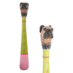 Walking Sticks Calzascarpe Corto Dipinto a mano con impugnatura modellata a mano cane carlino