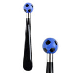 Walking Sticks Calzascarpe Corto Dipinto a mano con impugnatura modellata a mano pallone da calcio blu
