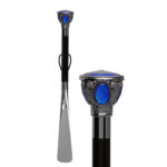 Walking Sticks Calzascarpe Lungo impugnatura gioiello pomello argento Cabochon blu