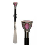 Walking Sticks Calzascarpe Lungo impugnatura gioiello pomello argento Swarovski