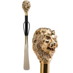 Walking Sticks Calzascarpe Lungo impugnatura gioiello oro Leone criniera Swarovski