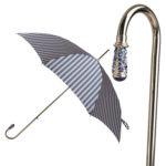 Walking Sticks Ombrello Donna Asta Fissa impugnatura gioiello dorata Swarovski color pervinca