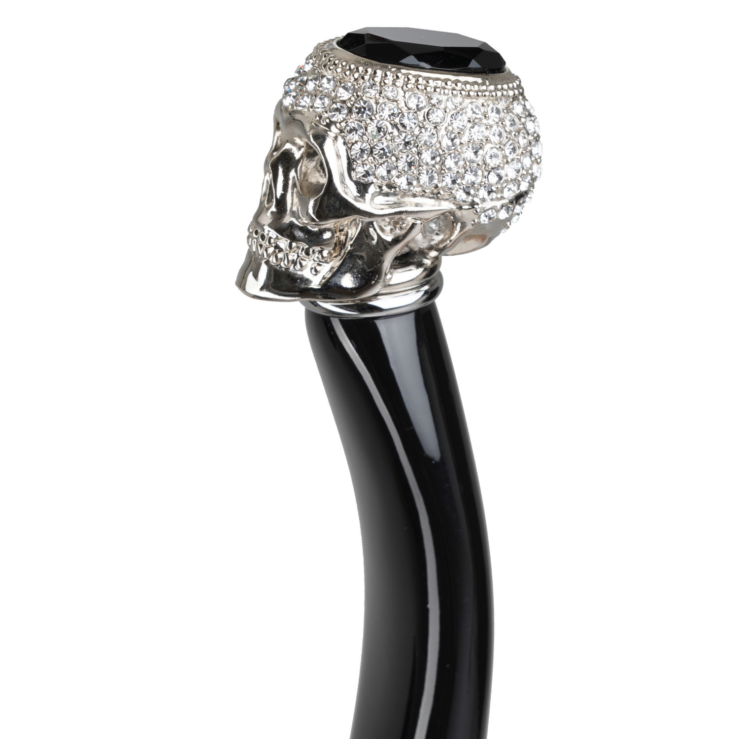 OM225 NWS898N (2) WS-OM225N-FBM Walking Sticks Ombrello Uomo Asta Fissa impugnatura gioiello argentata Teschio Swarovski Walking Sticks Ombrello Uomo Asta Fissa impugnatura gioiello argentata Teschio Swarovski