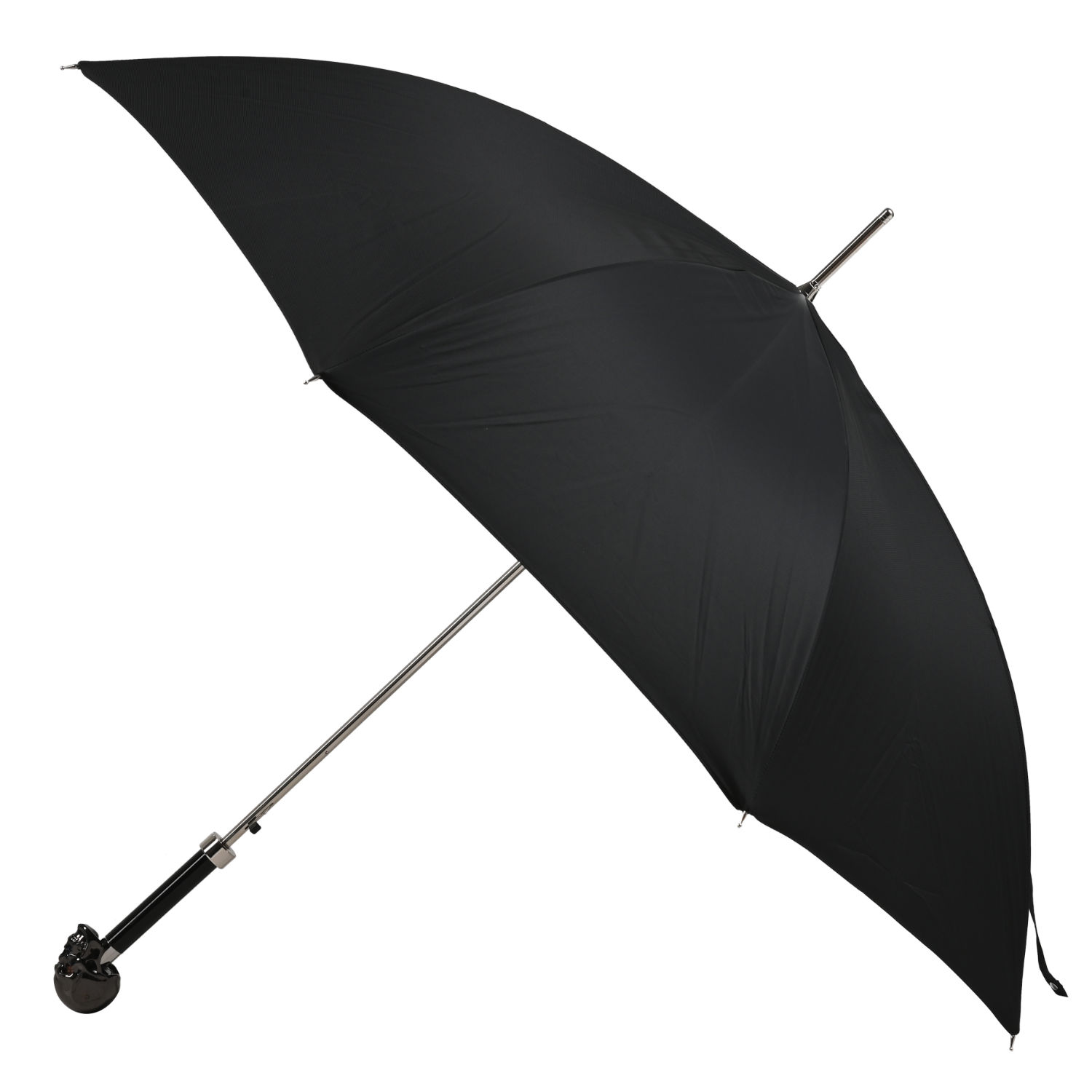 OM225 SMF107N (3) WS-OM225S-FBM Walking Sticks Ombrello Uomo Asta Fissa impugnatura gioiello Teschio dipinto a mano nero lucido Walking Sticks Ombrello Uomo Asta Fissa impugnatura gioiello Teschio dipinto a mano nero lucido