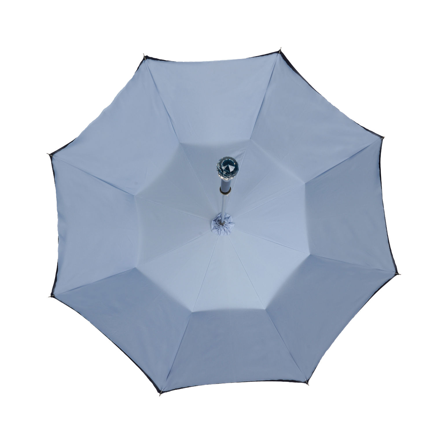 OM43 W02 (1) WS-OM43W02-FBM Walking Sticks Ombrello Donna Asta Fissa impugnatura gioiello Sfera Swarovski Walking Sticks Ombrello Donna telo double face ricamato