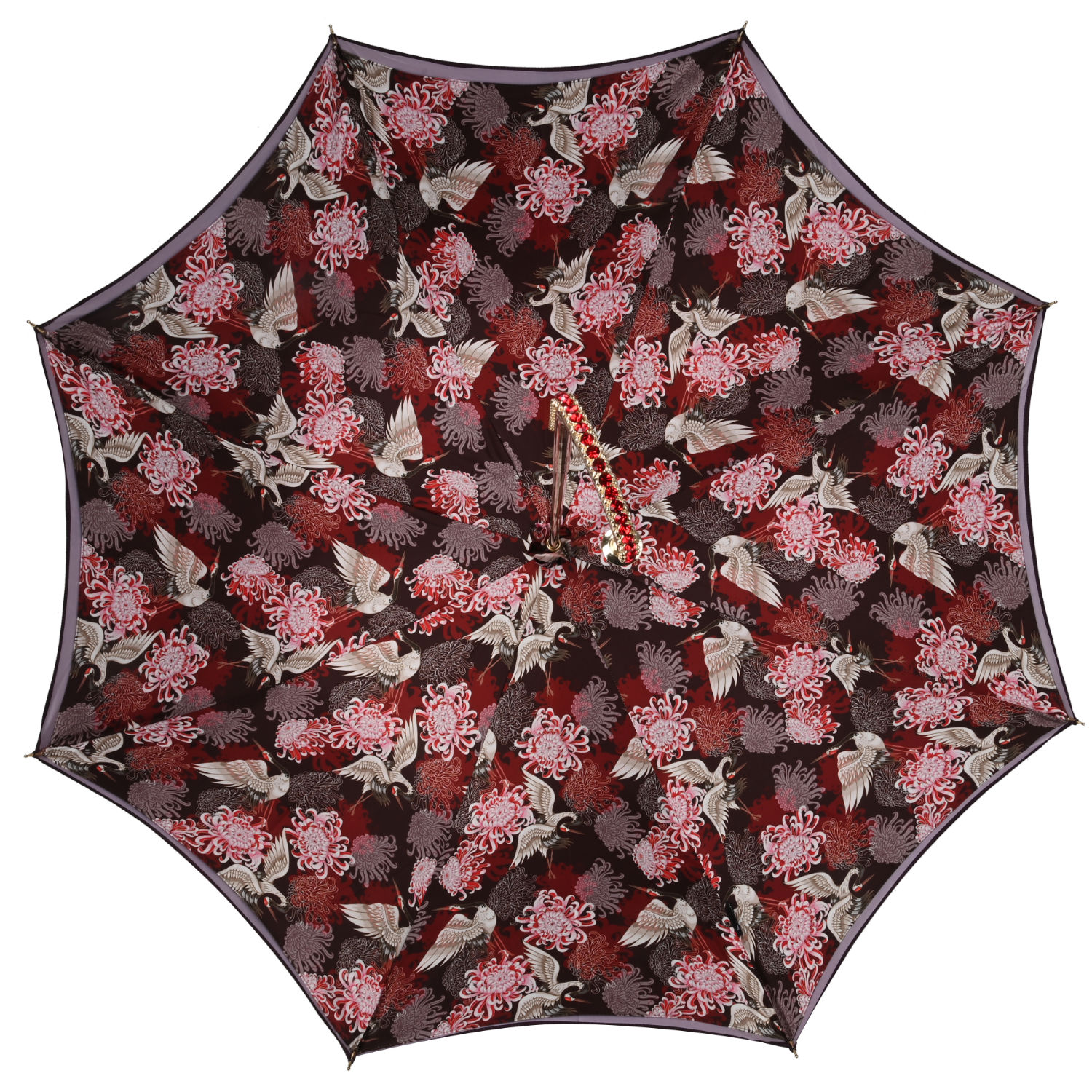 OM461 CUWS519DR (1) WS-OM461-FBM Walking Sticks Ombrello Donna Asta Fissa impugnatura gioiello dorata Crook Swarovski rossi Walking Sticks Ombrello Donna Asta Fissa impugnatura gioiello dorata Crook Swarovski rossi