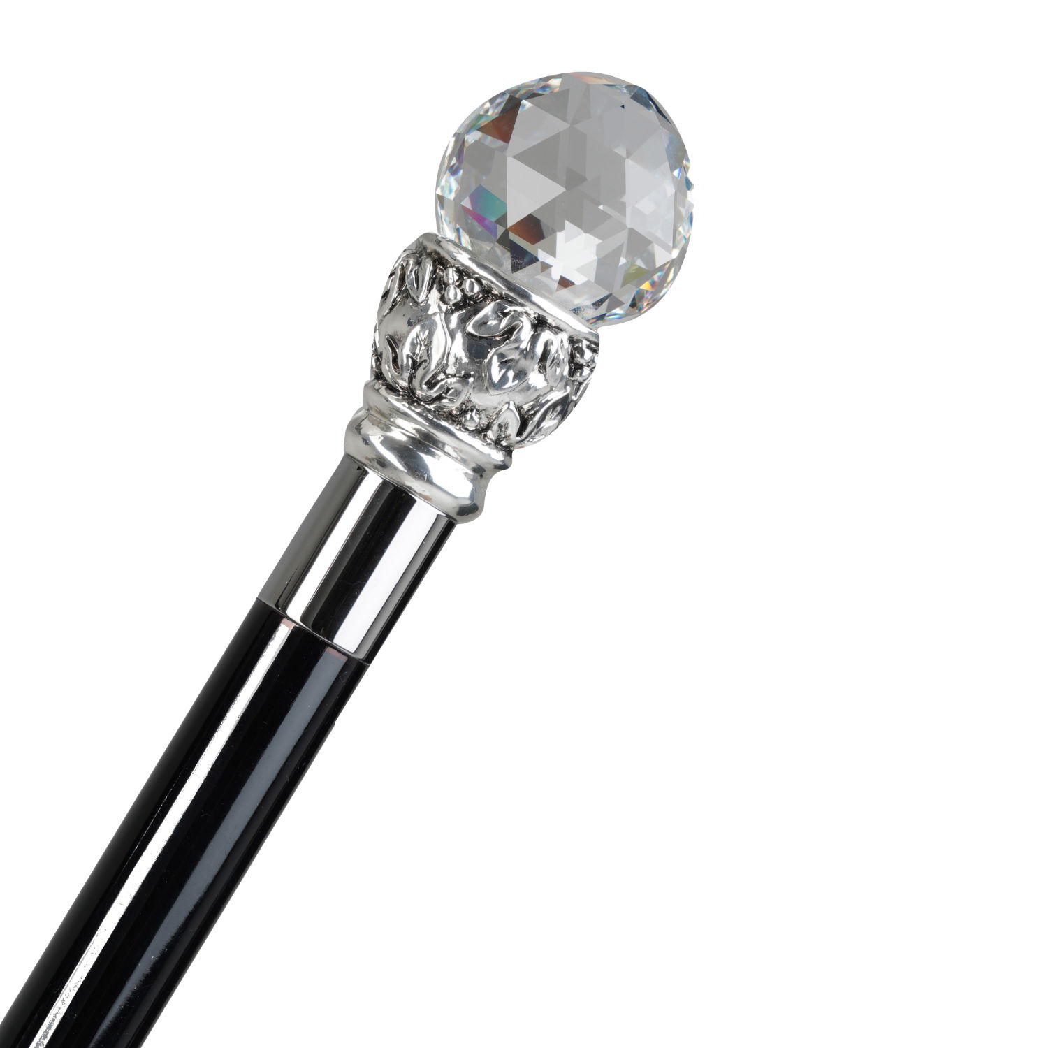 OM61 W02 (2) WS-OM61W02-FBM Walking Sticks Ombrello Donna Asta Fissa impugnatura gioiello Sfera Cristallo Walking Sticks Ombrello Donna Asta Fissa impugnatura gioiello Sfera Cristallo