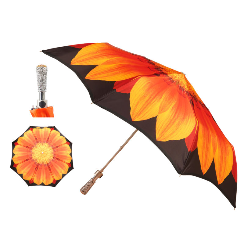 Walking Sticks Ombrello Donna Asta Pieghevole impugnatura gioiello milord Swarovski telo gerbera