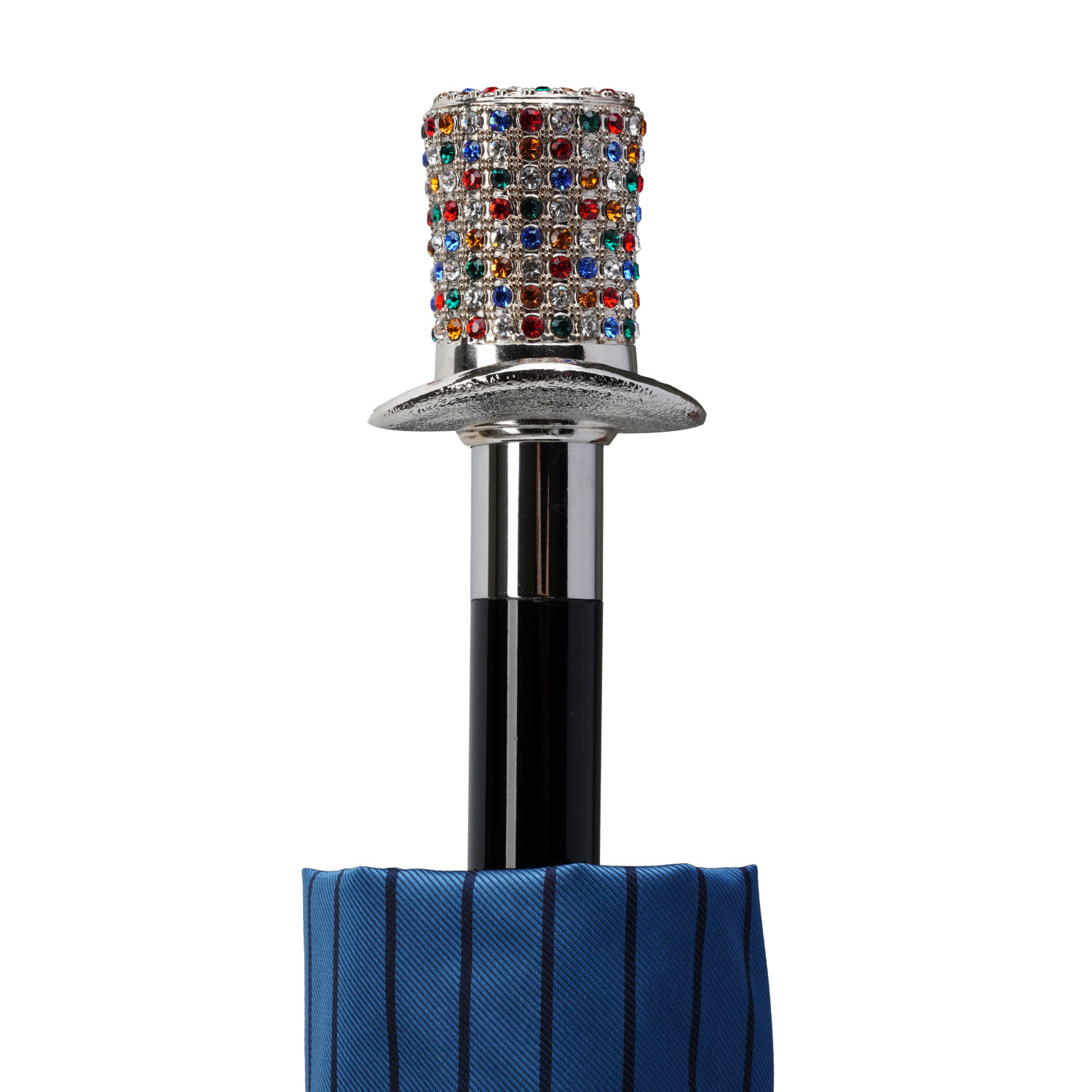 OMP812 WS845X (3) WS-45337-FBM Walking Sticks Ombrello Uomo Asta Fissa impugnatura argento Tuba Swarovski Walking Sticks Ombrello Uomo Asta Fissa impugnatura argento Tuba Swarovski