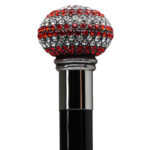 Walking Sticks Bastone da passeggio elegante impugnatura Gioiello Argento Swaroski Rossi