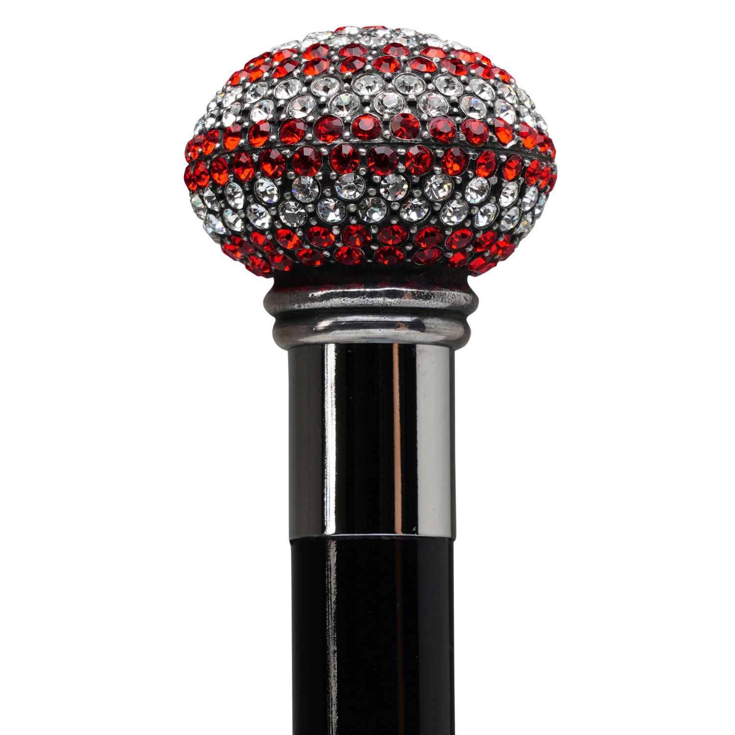 WS-29R-FBM (1) Walking Sticks Bastone da passeggio elegante impugnatura Gioiello Argento Swaroski Rossi Walking Sticks Bastone da passeggio elegante impugnatura Gioiello Argento Swaroski Rossi