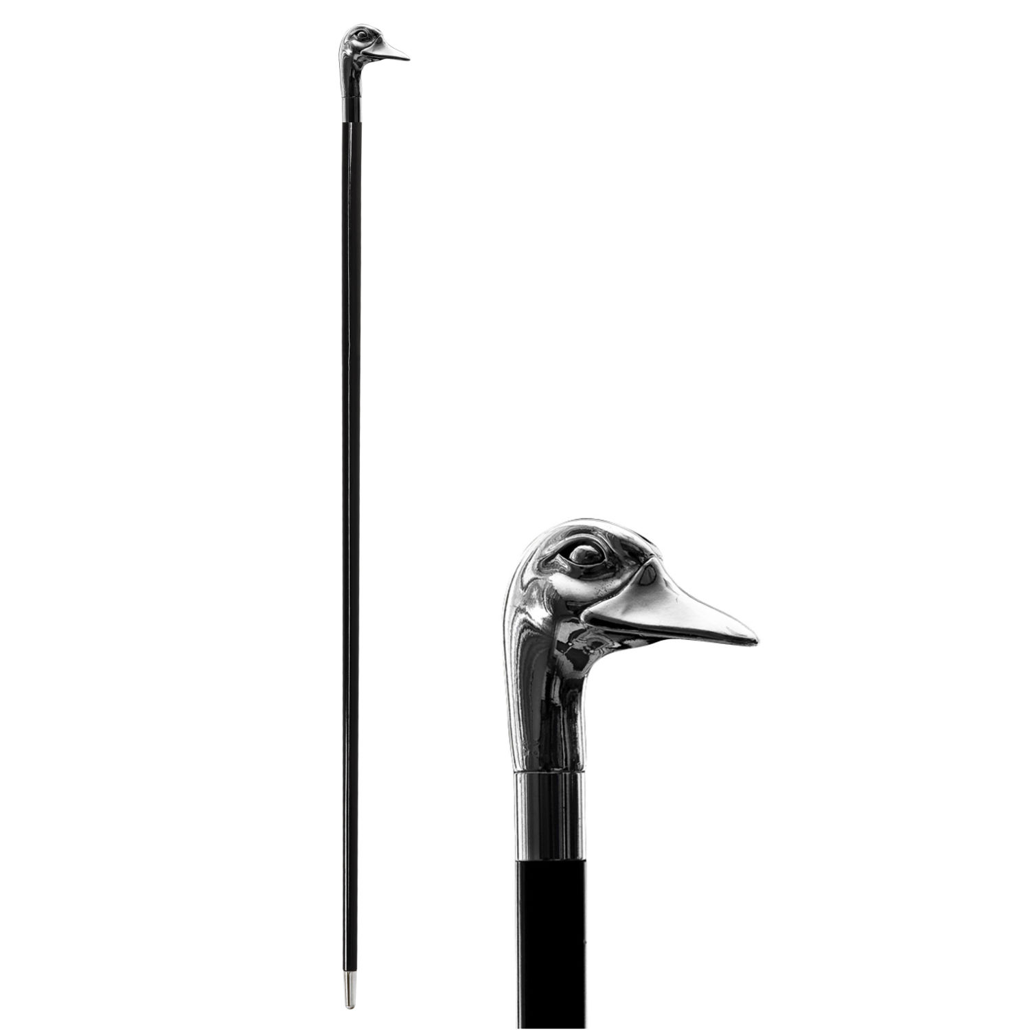 WS-F22-FBM (3) Walking Sticks Bastone da passeggio elegante impugnatura Papera Argento Walking Sticks Bastone da passeggio elegante impugnatura Papera Argento