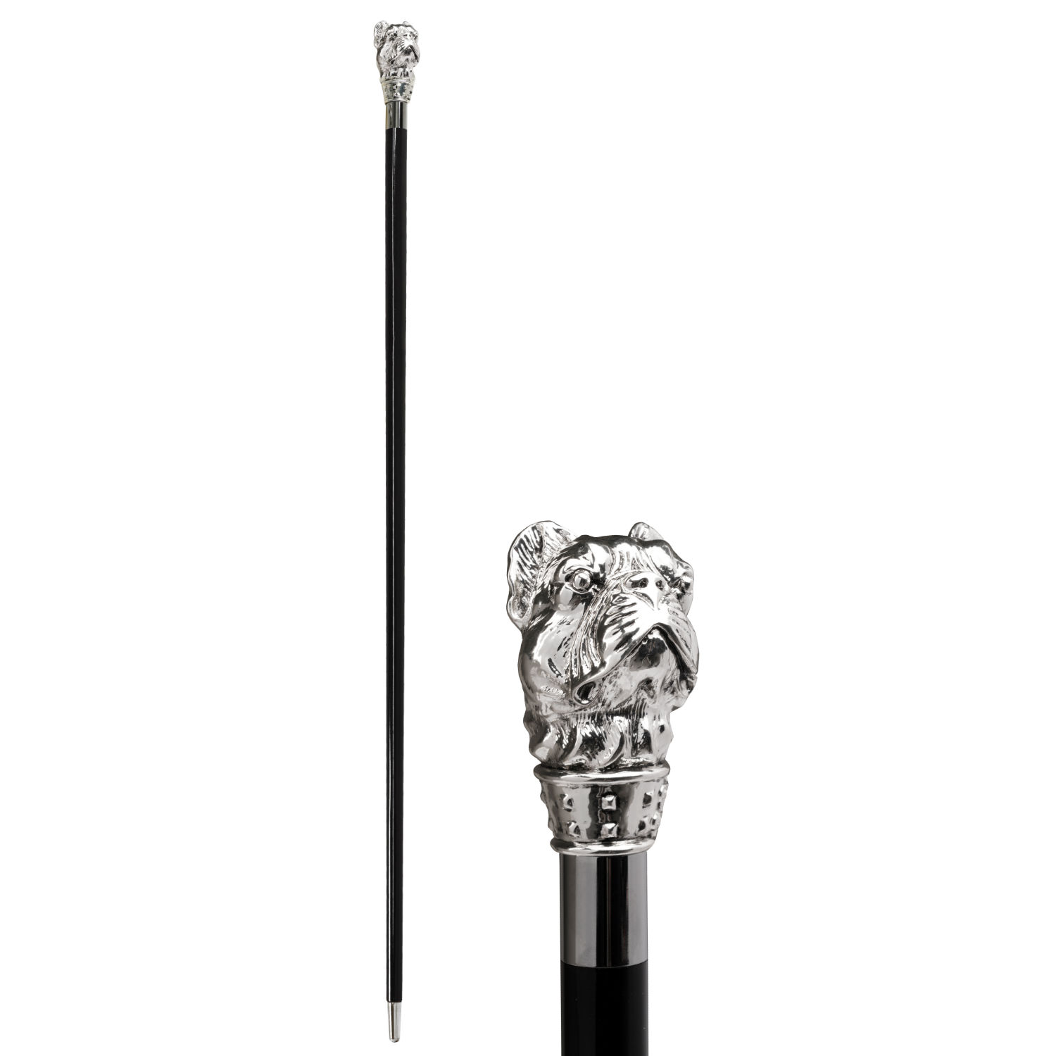 WS-H04-FBM Walking Sticks Bastone da passeggio elegante impugnatura French Bulldog Argento (3) WS-H04-FBM Walking Sticks Bastone da passeggio elegante impugnatura French Bulldog Argento