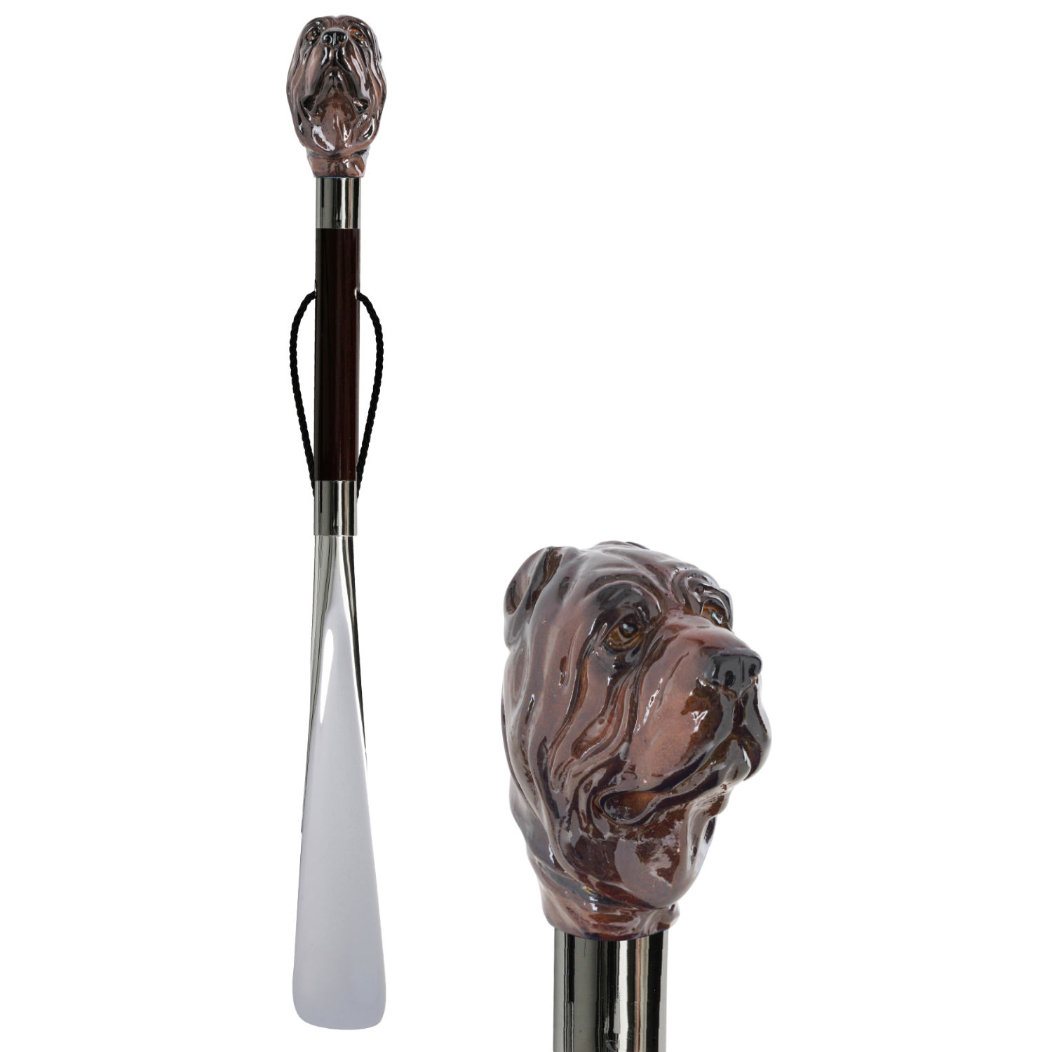 CDC13 (3)Walking Sticks Calza scarpe con impugnatura dipinta a mano cane mastino Walking Sticks Calza scarpe con impugnatura dipinta a mano cane mastino