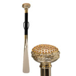 Walking Sticks Calza scarpe con impugnatura placcata oro 18k macaron Swarovski ambrati