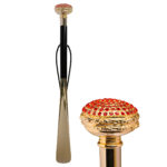 Walking Sticks Calza scarpe con impugnatura placcata oro 18k macaron Swarovski rossi