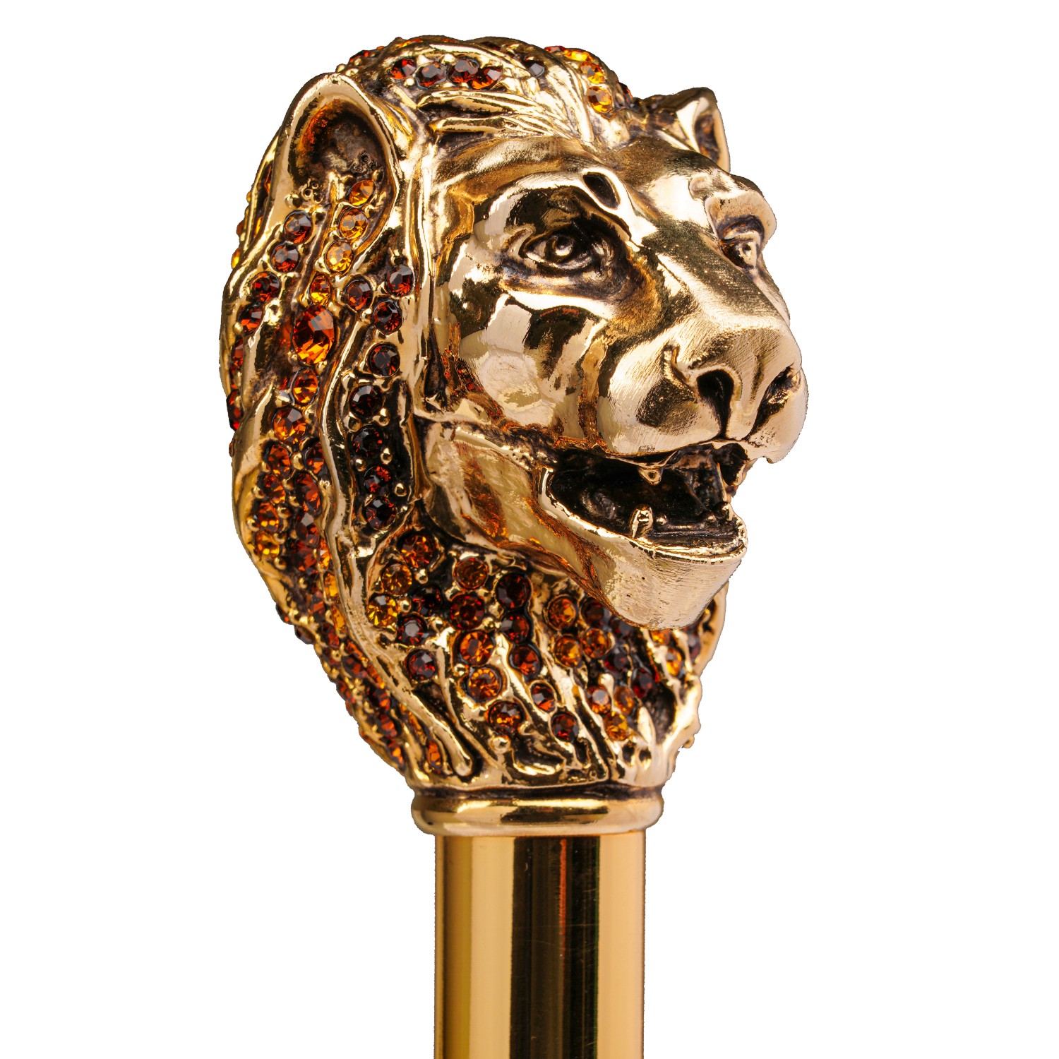 CSWS527DAM (1)WS-CS527DAM-FBM Walking Sticks Calza scarpe con impugnatura placcata oro 18k Leone Swarovski rossi arancioni Walking Sticks Calza scarpe con impugnatura placcata oro 18k Leone Swarovski rossi arancioni