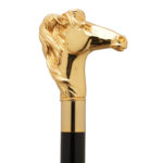 Walking Sticks Bastone con impugnatura placcata oro 18k modellata a mano cavallo selvaggio