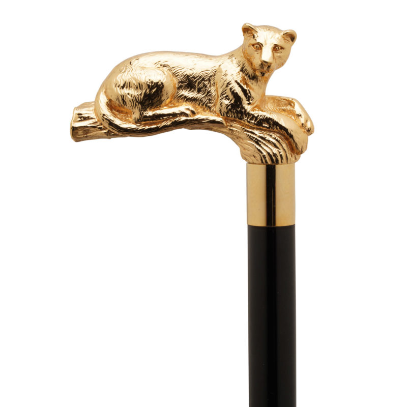 Walking Sticks Bastone con impugnatura placcata oro 18k leopardo