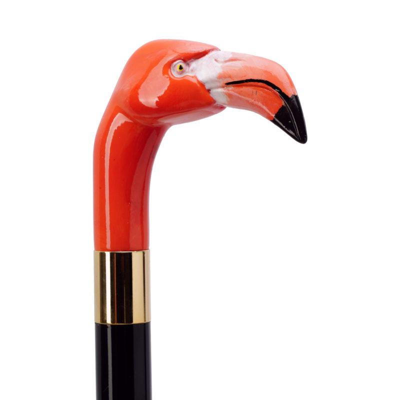 Walking Sticks Bastone con impugnatura modellata e dipinta a mano fenicottero