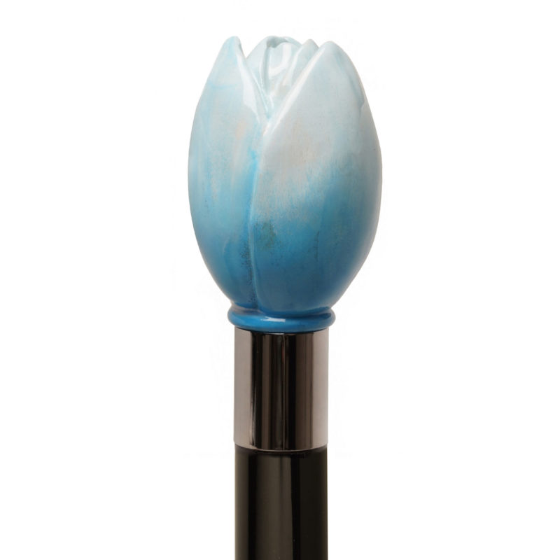 Walking Sticks Bastone con impugnatura modellata e dipinta a mano tulipano azzurro