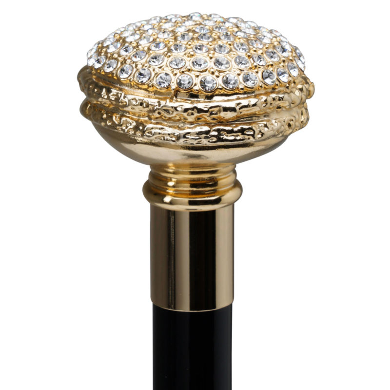 Walking Sticks Bastone con impugnatura placcata oro 18k Macaron Swarovski