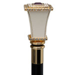 Walking Sticks Bastone con impugnatura placcata oro 18k impugnatura gioiello pelle e Swarovski